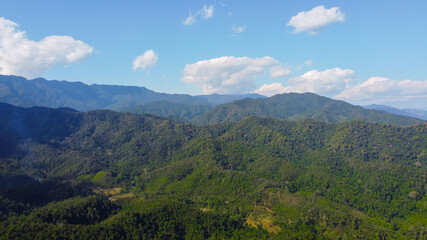 Aerial view mountain landscape from  Bo Kluea, Nan, Thailand