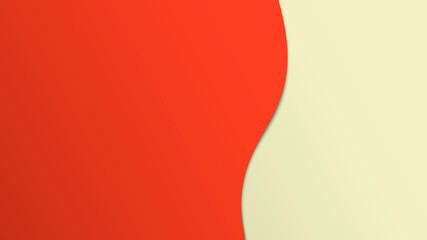 Abstract two-color background with a wavy transition between colors. Vector background with realistic shadow between layers.