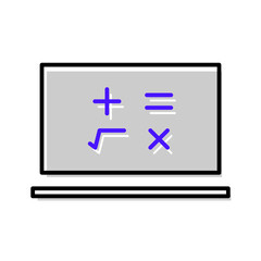 Blackboard and math lessons icon
