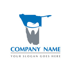 namibia map and teeth dental care symbol logo vector