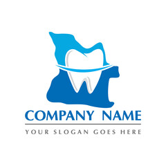 angola map and teeth dental care symbol logo vector