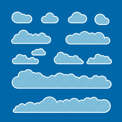 Set of Clouds. Simple and modern.
