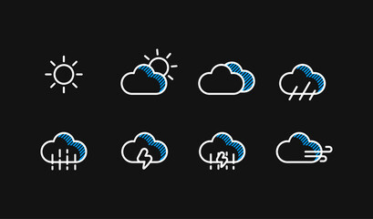 Set of Weather. Simple and modern.