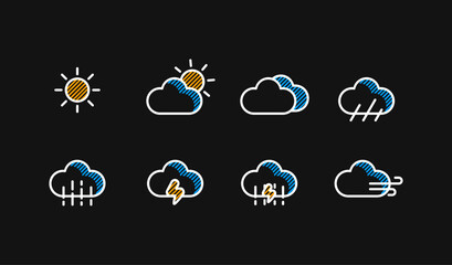 Set of Weather. Simple and modern.