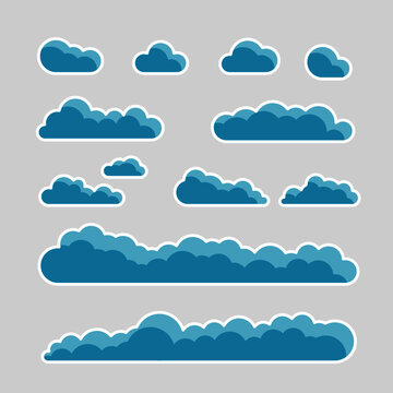Set of Clouds. Simple and modern.