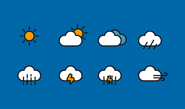 Set of Weather. Simple and modern.
