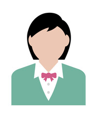 Worker avatar icon illustration (upper body) / Female worker , female business person