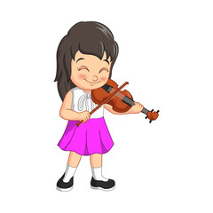 Cute little girl playing violin