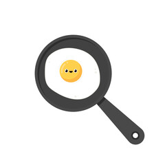 Fried egg cartoon vector. character design. wallpaper. free space for text. copy space.