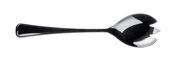 Plastic black spoon isolated on a white background