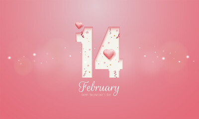 14 February, Celebrate of happy valentine's day greeting concept