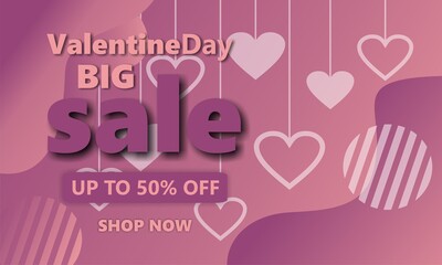 sale day vector design, this design is suitable for promotional media, it can be a sale day banner or pamphlet during Valentine's Day