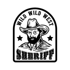 Wild west sheriff cowboy badge
