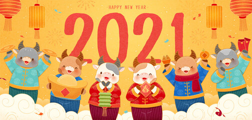 2021 CNY ox greeting banner