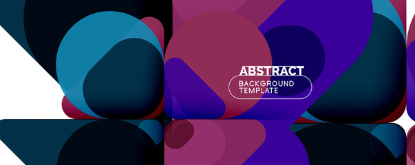 Obraz premium Modern geometric round shapes and dynamic lines, abstract background. Vector illustration for placards, brochures, posters and banners