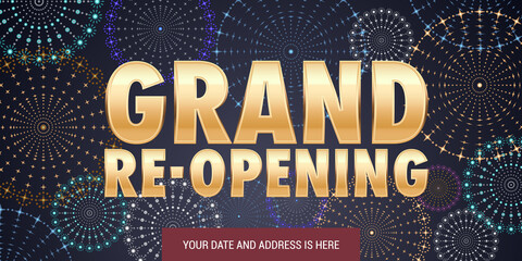 Grand opening or re-opening vector illustration, background