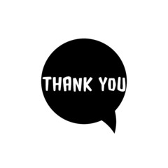 Speech bubbles thank you isolated on white background