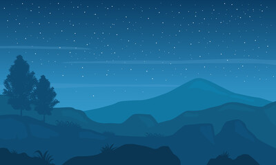 Fototapeta premium Beautiful sky color at night with stars. Vector illustration
