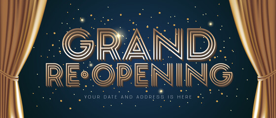 Grand opening and re-opening vector illustration, background for new store