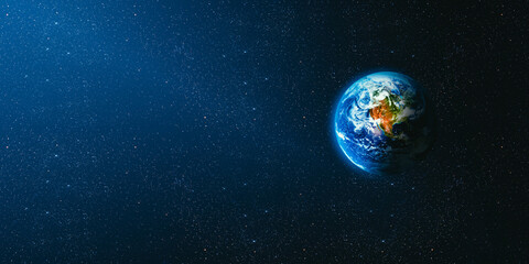 Fototapeta na wymiar View of the earth from the moon. Elements of this image furnished by NASA