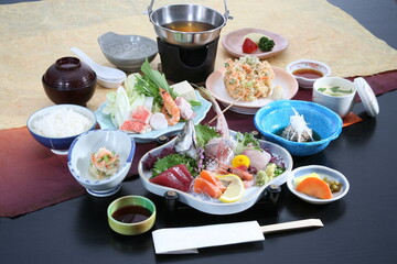 会席　和　料理 刺身　鮪造り　調理　煮付　懐石　盛り付け　和食　日本新鮮　鮮魚　お刺身　JAPAN