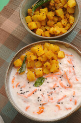 curd, rice, yogurt, tadka, south indian, curry leaves, carrot, food, bowl, meal, dinner, vegetable, dish, healthy, lunch, cuisine, white, vegetarian, potato, curry, fried, asian, tamilnadu, banglore