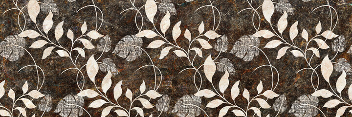 Wall Decor for interior home decoration, Ceramic Tile Design. it can be used for ceramic tile, wallpaper, linoleum, backdrop, coverpage, poster, textile, web page background -  Illustration