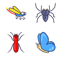 
Modern Flying Insects Flat Icons Pack 
