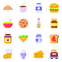 Pack of Breakfast Flat Icons
