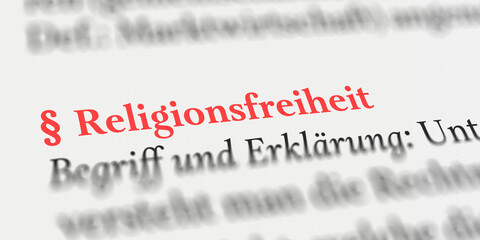 Religionsfreiheit rechtlich erklärt mit Paragraph Zeichen