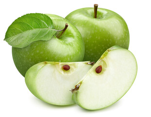Isolated apple with leaf