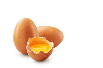 Free-range hen eggs an open egg