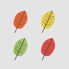leaves on a white background, 3d rendering.