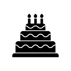 Birthday cake icon in trendy flat design. Birthday Cake Icon Vector Illustration. 