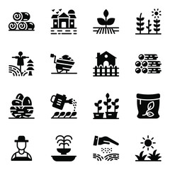 
Pack of Farmland Glyph Icons 
