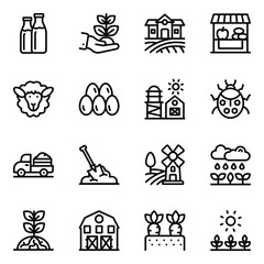 
Pack of Food and Agriculture Glyph Icons 
