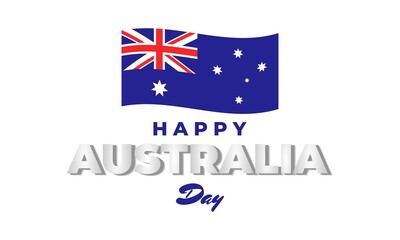 Happy australia day banner design. Flat design vector. usable for card, poster, and banner.