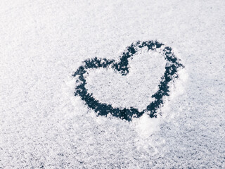 heart on snow