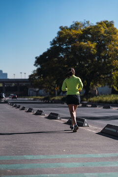 Running woman. recreational activities concept