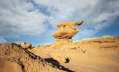 Out of this world Goblin Valley State Park unique mushroom shaped sandstone hoodoos and formations in a strange semi desert setting in Green River Utah