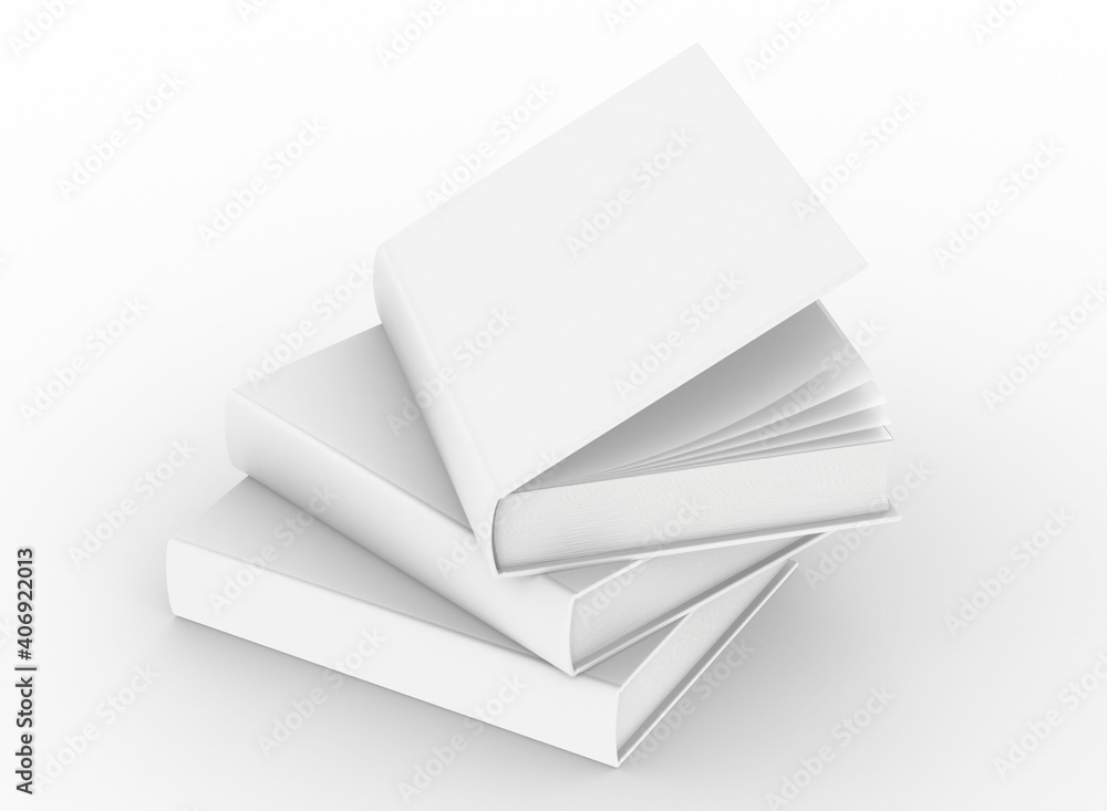 Poster template empty hardcover book mockup set , 3d rendering