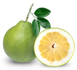 Slice pomelo isolated on white background, Pomelo fruit on white background,(With clipping path)