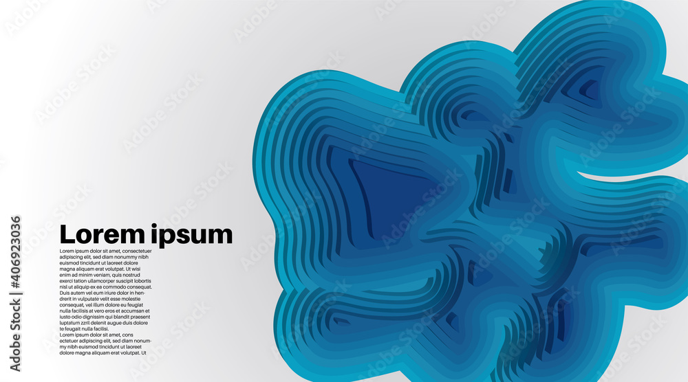 Wall mural overlapping vector background waves. deep water illustration design. paper cut style vector design