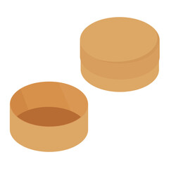 Brown round box