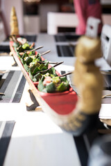 Meal in a high end traditional Asian restaurant