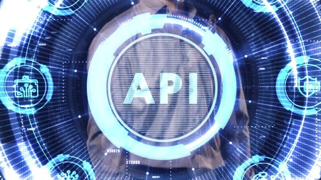 API - Application Programming Interface. Software development tool. Business, modern technology, internet and networking concept.