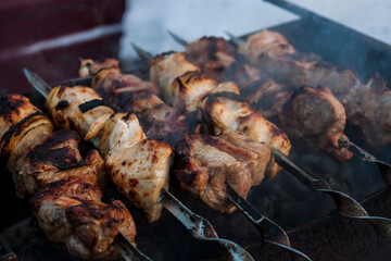 shish kebab on the grill