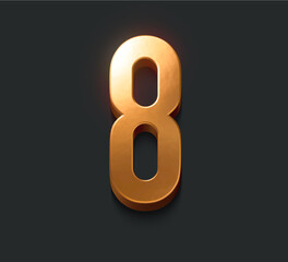 3d golden number eight