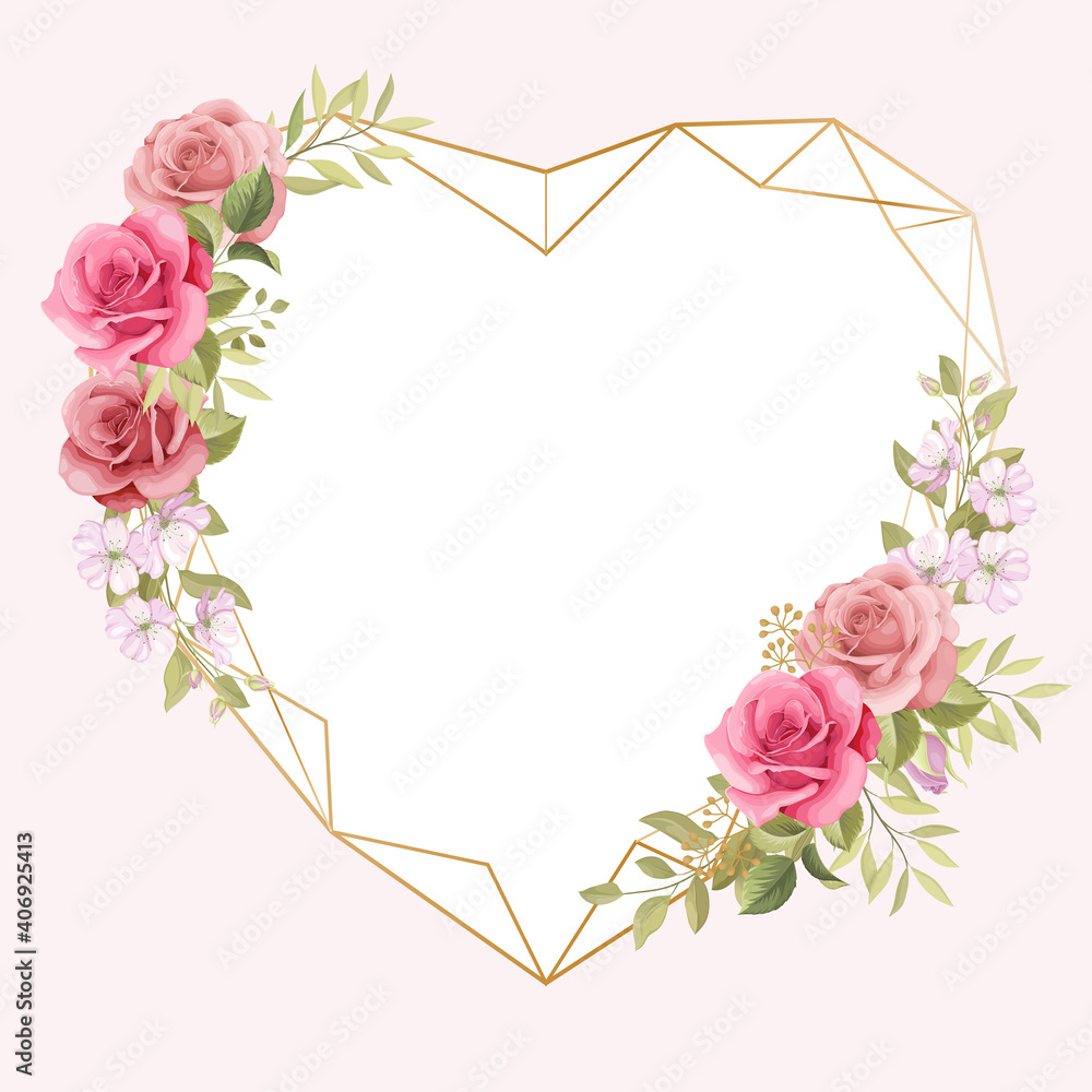 Wall mural elegant floral frame for ornament invitation