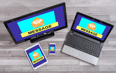 Message concept on different devices